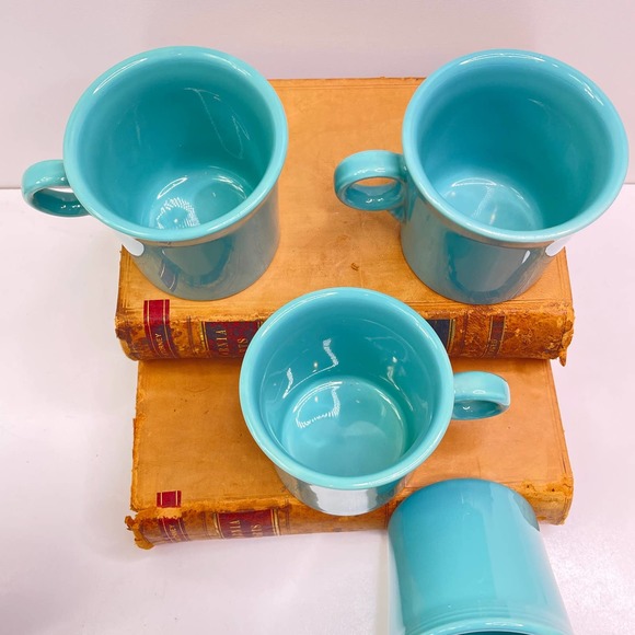 Vintage Turquoise Genuine Fiesta HLC Homer Laughlin BRing Handle Coffee Mug Cup - Picture 2 of 5